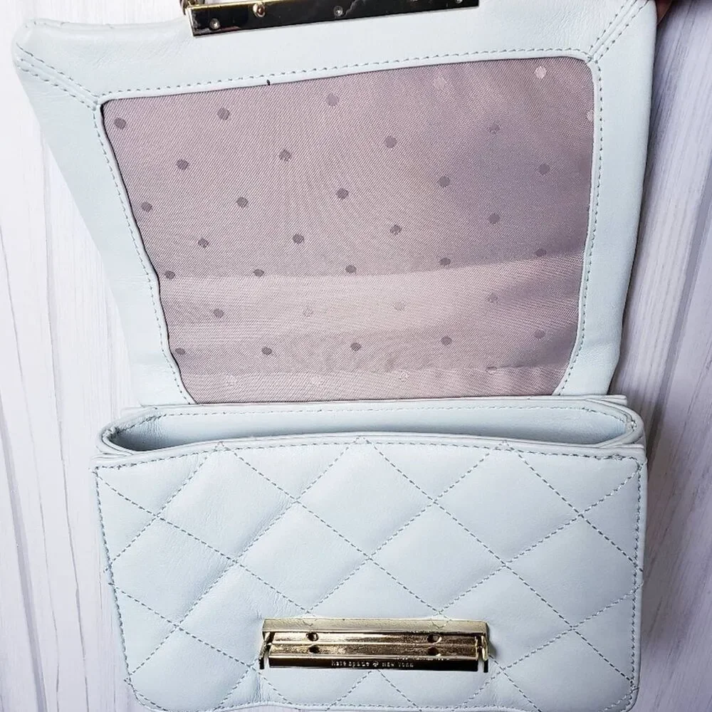 Kate Spade Emerson Place Lawren Quilted Leather Chain Adjustable Strap Crossbody